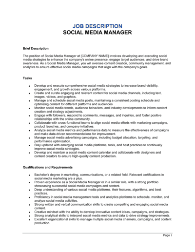 Business-in-a-Box's Social Media Manager Job Description Template