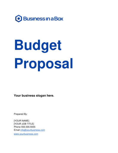 Business-in-a-Box's Budget Proposal Template