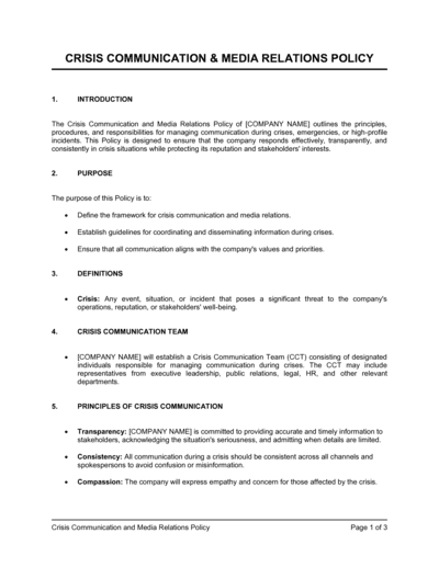 Business-in-a-Box's Crisis Communication and Media Relations Policy Template