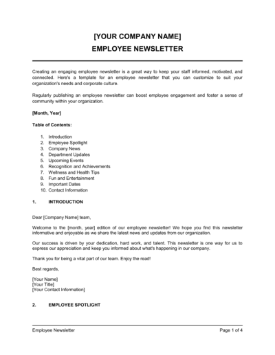 Business-in-a-Box's Employee Newsletter Template