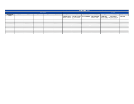 Business-in-a-Box's Lead Tracker Template