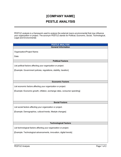 Business-in-a-Box's Pestle Analysis Template