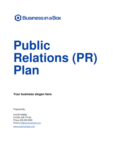 Business-in-a-Box's Public Relations Plan Template