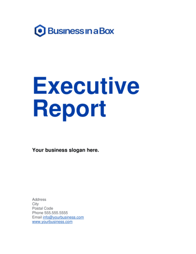 Business-in-a-Box's Executive Report Template
