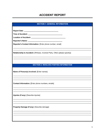 Business-in-a-Box's Accident Report Template