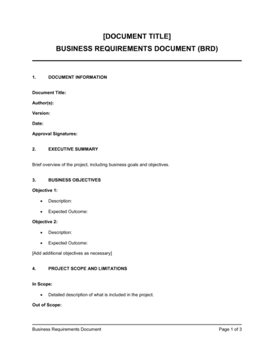 Business-in-a-Box's Business Requirements Document Template