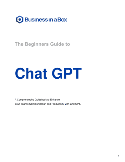 Business-in-a-Box's The Beginners Guide To Chat GPT Template