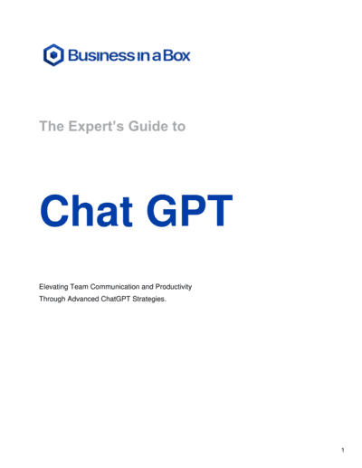 Business-in-a-Box's The Experts Guide To Chat GPT Template