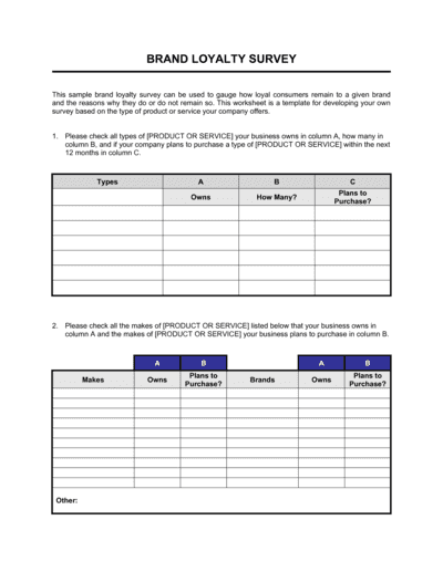 Business-in-a-Box's Brand Loyalty Survey Template