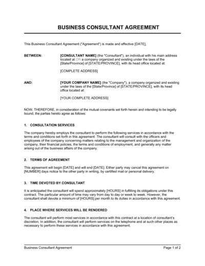 Business-in-a-Box's Consulting Contract Template