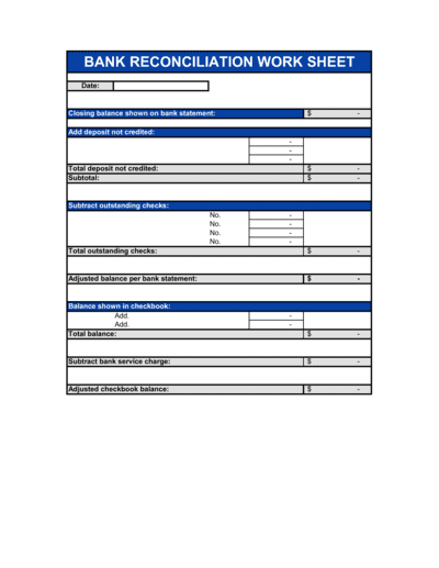 Business-in-a-Box's Bank Reconciliation Template