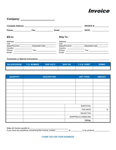 Business-in-a-Box's Commercial Sales Invoice Template