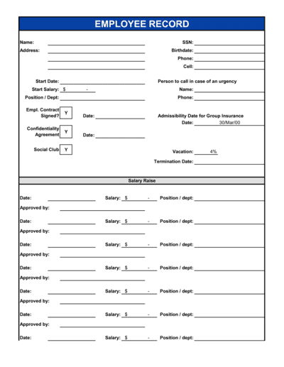 Employee Records Template | Business-in-a-Box™