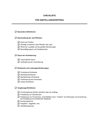 Business-in-a-Box's Checkliste für Anstellungsvertrag