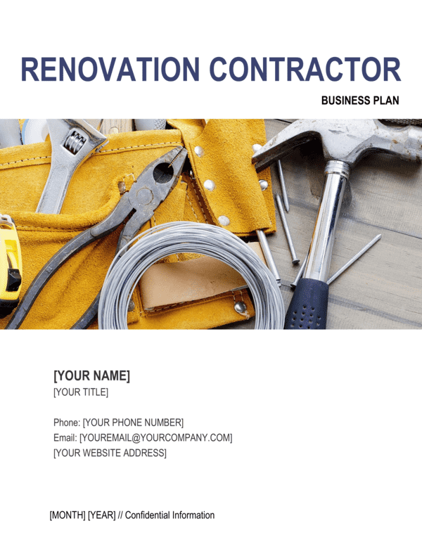 renovation company business plan