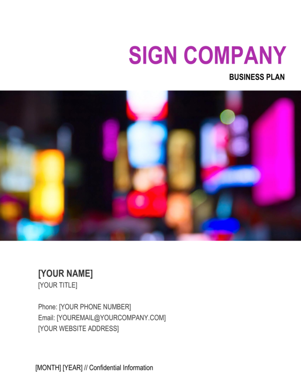 sign company business plan