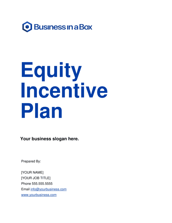 Equity Incentive Plan Template (Free Word)