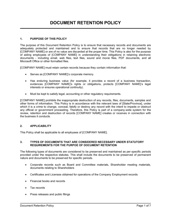 Business and legal documents