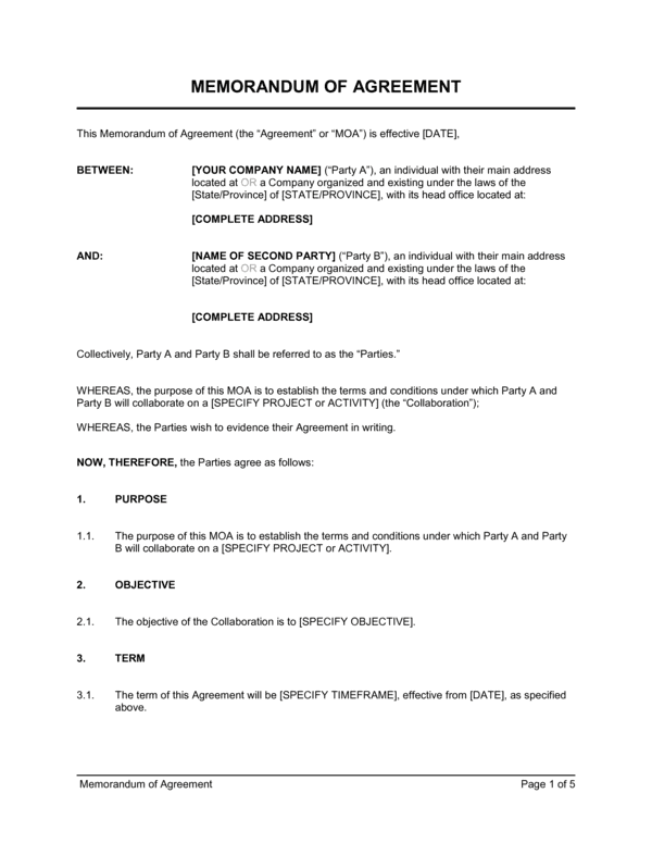 Business and legal documents